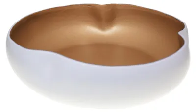 Produktbild von Weiß-goldene Keramik-Salatschüssel, 34 x 34 x 10 cm