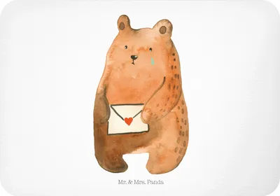 Produktbild von Mr. & Mrs. Panda magnet Bär Liebesbrief - Weiß - Geschenk, küchenmagnet, Teddy, haftmagnet, Pinnwandmagnet, Kühlschrankmagnet, Vermissen, Liebeskummer, Freundin, Partner