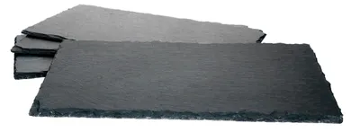 Produktbild von 4x Schieferplatten 17 x 34 cm Tisch-Set Untersetzer Servierplatte Naturschiefer