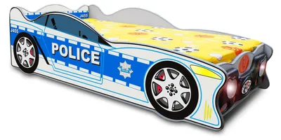 Obrázek produktu pro Policejní auto Postele Dětská postel Mládežnická postel Policejní auto a matrace Dítě