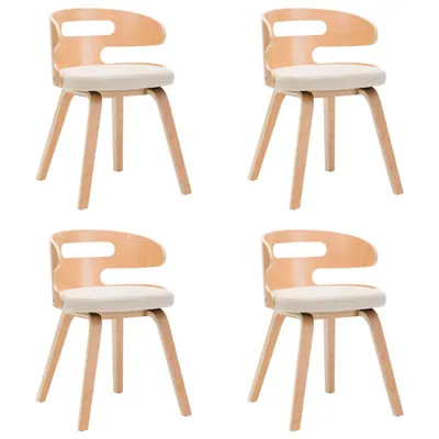 Produktbild von vidaXL Esszimmerstühle 4 Stk. Creme Bugholz und Kunstleder