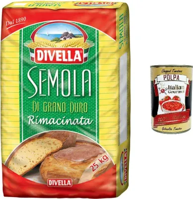 Produktbild von DIVELLA SEMOLA RIMACINATA 25 KG + Italian Gourmet Polpa 400 g