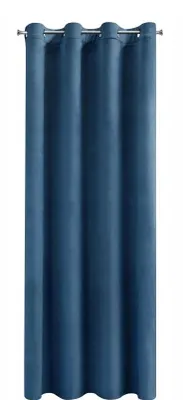 Produktbild von Verdunkelung Vorhang mit ÖSEN Gardine Velour Samt Velvet Blickdicht 135 x 250 cm - Blau