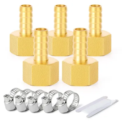 5x Messing Schlauchanschlüsse 12mm auf 1/2" BSP