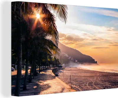 Produktbild von OneMillionCanvasses® - Leinwandbilder - 140x90 cm, Sonnenaufgang Brasilien, Wandbilder Kunstdruck Wanddekoration - Foto auf Leinwand - Gemälde auf Holzrahmen
