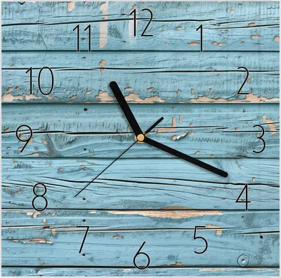 Produktbild von Wanduhr aus Glas mit Motiv Verwittertes Holz- 30 x 30 cm - inkl. Aufhängesystem