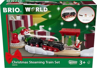Imagen del producto de Juego de locomotora de vapor a batería, ideal para Navidad, recomendado para niños a partir de 3 años