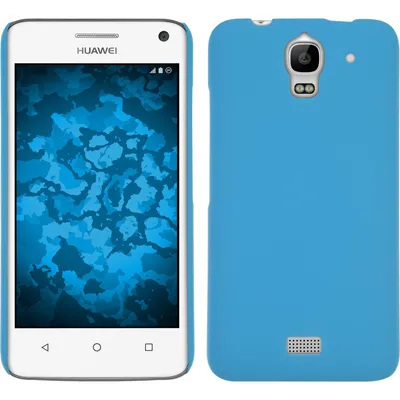 Produktbild von PhoneNatic Case kompatibel mit Huawei Y360 - Hülle hellblau gummiert Hard-case + 2 Schutzfolien