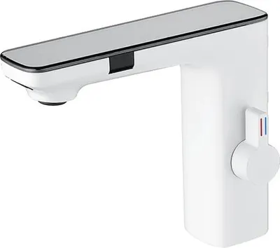 Produktbild von Badezimmerarmatur, intelligente LCD-Anzeige, Doppelsensor, Weiß