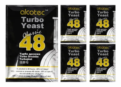 Zdjęcie produktu dla HUGBERT Alcotec Turbohefe 48 Classic Drożdże do fermentacji wódki 20% 5 sztuk