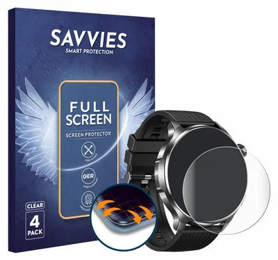 Produktbild von 4x Savvies Fullscreen Schutzfolie für SLOKSFil I136 1.52" Displayschutz Folie Fullcover Klar Transparent