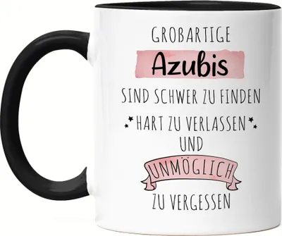 Produktbild von Großartige Azubis Sind Schwer Zu Finden Tasse Schwarz Dankeschön Geschenk Hart Zu Vergessen