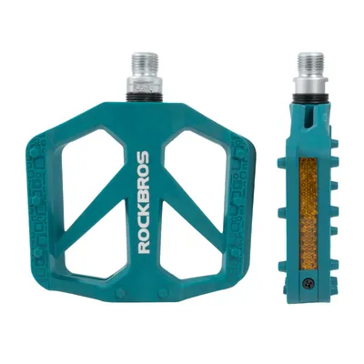 Produktbild von ROCKBROS Mountainbike-Pedale, 9/16" rutschfeste Nylonfaser-MTB-Pedale mit Reflektoren und abgedichteten Lagern, leichte und breite Plattform, Blau
