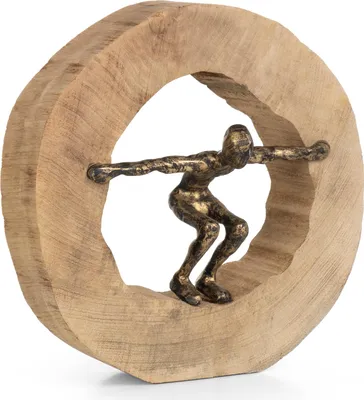 Produktbild von Skulptur Wage den Sprung 28 x 27,5 cm Schwarz Gold trau dich Dekoration Deko