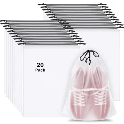 Image de 20 sacs transparents pour chaussures, idéaux pour les voyages