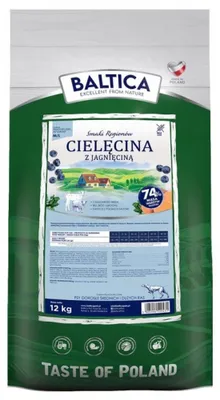 Produktbild von BALTICA Smaki regionów Medium and large breeds Veal with lamb – trockenfutter für Hunde – 12kg