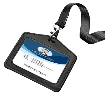 Produktbild von Set mit Ausweishüllen und Lanyards, Schlüsselanhänger-Ausweltern, Kreditkarten, Personalausweisen, Dienstausweisen, Studentenausweisen, Büro-Ausweisen