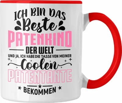 Produktbild von Trendation - Geschenk für Patenkind Tasse Lustiger Spruch Bestes Patenkind (Rot)