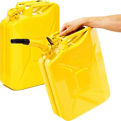 Produktbild von BW® Kraftstoffkanister Metall Benzinkanister 2x 20 Liter mit Ausgießer - Gelb RAL 1018 - UN-Zulassung - Hergestellt in Europa