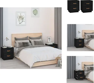 Imagen del producto de vidaXL Mesitas de noche, 2 unidades, color , 40x34x45 cm, madera maciza de pino - Mesitas de noche