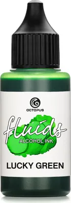 Image de Octopus Fluids Alcohol Ink LUCKY GREEN, encre à alcool pour Fluid Art et résine, verte