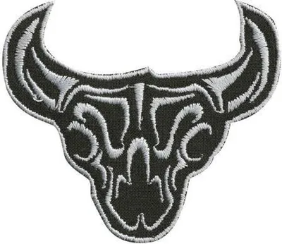 Produktbild von AUFNÄHER - Bockkopf schwarz-silber - 02024 - Gr. ca. 8 x 8 cm - Patches Stick Applikation