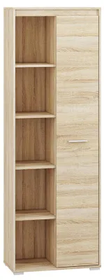Produktbild von Schrank Mochis 06, Farbe: Sonoma Eiche hell inklusive 3 Farbeinsätzen - Abmessungen: 200 x 69 x 34 cm (H x B x T), mit 1 Tür und 10 Fächern