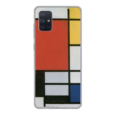 Produktbild von MuchoWow® Handyhülle Schutzhülle Hülle für Samsung Galaxy A71 Komposition 2 in Rot Blau und Gelb - Piet Mondrian Silikon Softcase Handy Hülle - Kartenbesitzer
