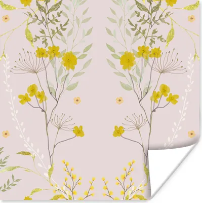 Produktbild von MuchoWow® Poster Rosa - Blumen - Design - Pastell 75x75 cm - Wand Dekoration
