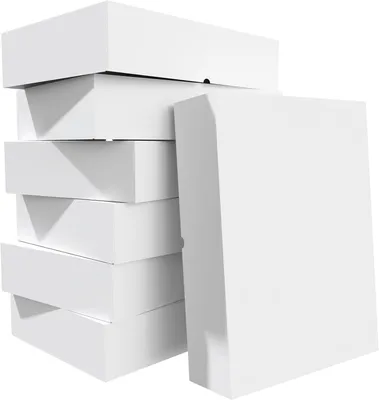 Productafbeelding van 12 extra grote geschenkdozen met deksel, wit, 40 x 30 x 10 cm