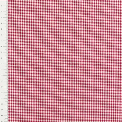 Produktbild von Baumwollstoff Meterware kariert weiß rot 2mm