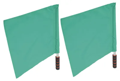 Produktbild von 2 Stücke Schiedsrichter Offizielle Flaggen Edelstahl Pole Sport Wettbewerb Linienrichter Hand FlaggeGrün