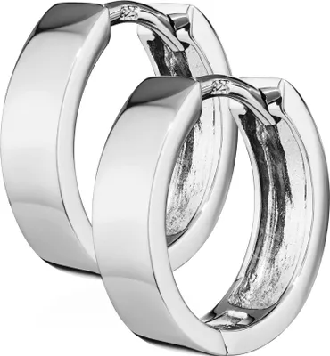 Produktbild von Paar 925er Sterlingsilber Klappcreolen Ohrringen 13 X 3,7mm Anlaufgeschützt 4789