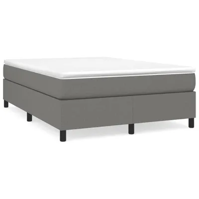 Image de Cadre de lit sans matelas gris foncé 140x190 cm Tissu