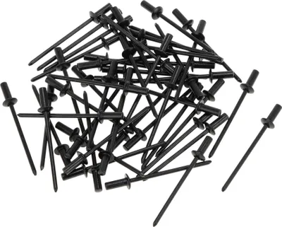 Produktbild von 50 Stück Kuppelkopf geschlossene Dichtnieten 3mm Griffdurchmesser 8mm Grifflänge 6mm Flanschdurchmesser Reparaturwerkzeug Sortiment Kit Aluminiumlegierung Eisen Schwarz