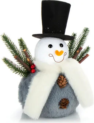 Productafbeelding van COM-FOUR® Sneeuwpop, maat L, schattige kerstdecoratie, ideaal als tafeldecoratie tijdens de adventstijd, mooie decoratieve figuur voor binnen, 25 cm