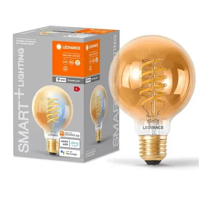 Immagine prodotto di LEDVANCE SMART+ WIFI Lampada a LED, tinta oro, 8W, 650lm, forma a globo con diametro di 80mm e base E27, luce bianca regolabile (2200-5000K), dimmerabile, controllo via app o vocale, buona durata di vita