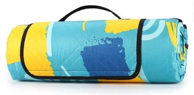 Produktbild von Picknickdecke, wasserdicht und zusammenfaltbar - 200 x 200 cm - 3-lagig - mit Tragegriff - für Camping und Garten