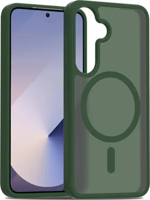 Immagine prodotto di Custodia magnetica per Samsung Galaxy S25 / S24, compatibile MagSafe, retro trasparente opaco, resistente agli urti Verde