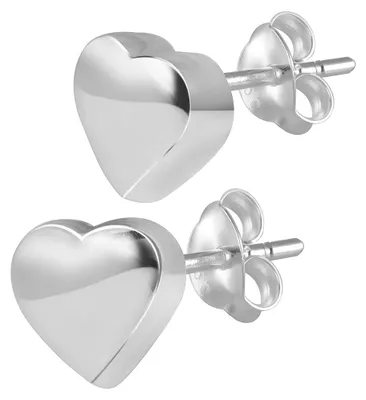 Produktbild von MATERIA 925 Silber Ohrstecker Herz - Kinderohrringe klein 4x4mm rhodiniert mit Schmuckbox #SO-227