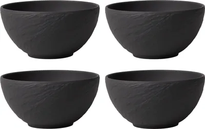 Produktbild von Villeroy & Boch MANUFACTURE ROCK Müslischalen 550ml 4er Set schwarzgrau Porzella