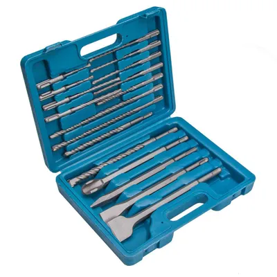 Produktbild von Bohrer- und Meißelsatz Betonbohrer Bohrerset Meißelset Bohrer Meißel Steinbohrer Set 17 SDS+ (W-SDS17)
