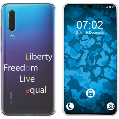 Produktbild von PhoneNatic Case kompatibel mit Huawei P30 Silikon-Hülle pride Wörter M2