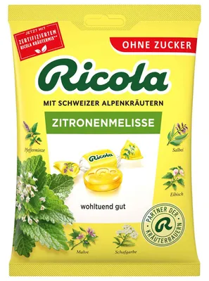 Immagine prodotto di Caramelle svizzere alle erbe Ricola alla melissa senza zucchero, 75 g di caramelle