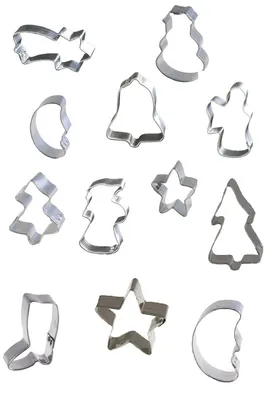 Productafbeelding van LARES Uitsteekvormen Kerstmis, set van 12 - verschillende maten, bakaccessoire