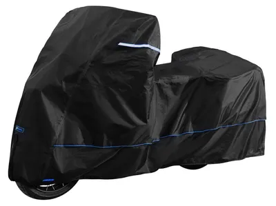 Zdjęcie produktu dla Pokrowiec na motocykl, materiał Oxford 420D, wodoodporny, odporny na wysoką temperaturę, z otworami wentylacyjnymi, wymiary: 230x100x143,2 cm
