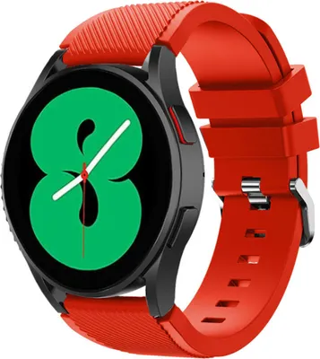 Produktbild von Strap-it Silikon Armband Rot – kompatibel mit Samsung Galaxy Watch 7 (40/44mm), Watch 6 (Classic), Watch 5 (Pro), Watch 4 (Classic) & Watch FE – 20mm
