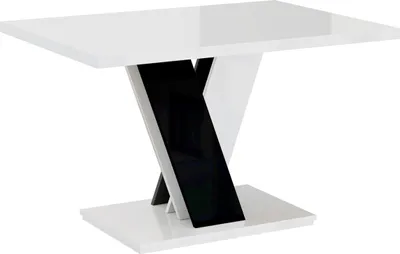 Produktbild von MEBLINI Couchtisch Wohnzimmer - Wohnzimmertisch Modern - Sofatisch Wohnzimmer - Stubentisch - Kaffeetisch - Coffee Table for Living Room - MASIV - 100x70x60cm - Weiß Hochglanz/Schwarz Hochglanz