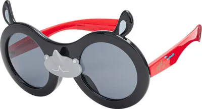 Produktbild von City Sonnen Brille Mädchen Kinder UV Schutz 400 Retro Modern Motiv Nilpferd 30455 Schwarz-Rot