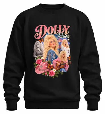 Produktbild von Dolly Parton Country Musik Sängerin Cowgirl Western Gitarre Sweatshirt Pullover, Schwarz, M